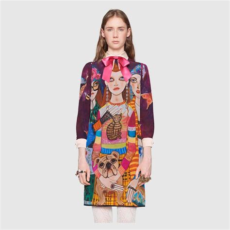 gucci unskilled worker silk dress|Gucci Unskilled Worker Silk Dress .